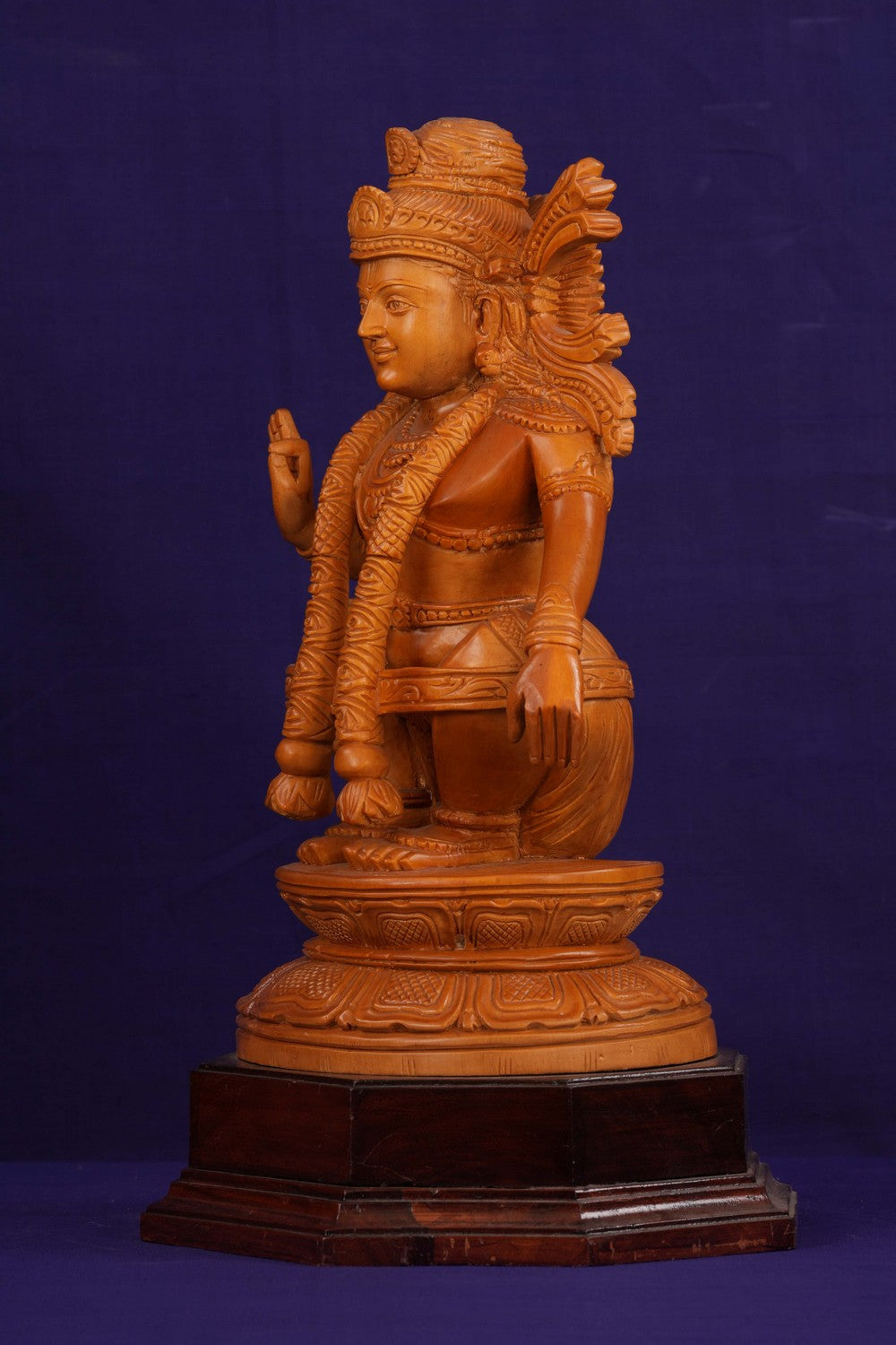 Image of Wooden Ayyappa Sculpture